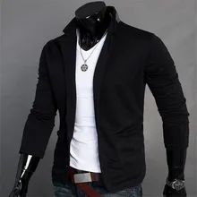 Европейский и американский мужской повседневный костюм со стоячим воротником куртка серый и черный Одноцветный воротник до груди вязаный хлопок Модный повседневный XXL