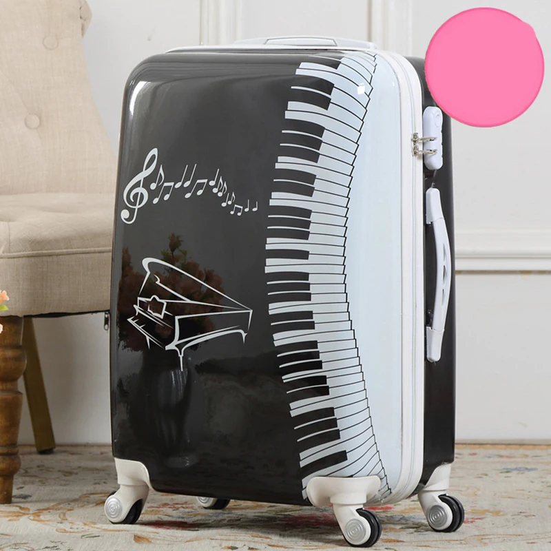 BeaSumore 24 дюймов фортепиано Обложка rolling Спиннер для багажа чемодан на колесах trolley travel bag багажник студентов ручной клади