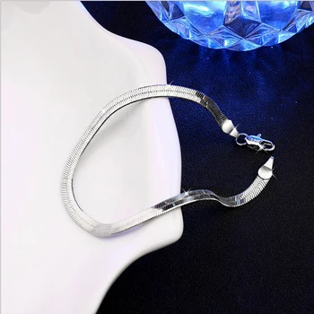 

New jewelry 925 sterling silver jwelry 4MM Wide silver herringbone chain jewelry women /man fashion bracelet /necklace 001
