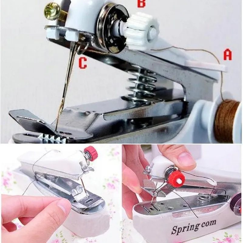 1 шт. портативная мини ручная швейная машина простой в эксплуатации швейные инструменты Швейные ручные тканевые ткани удобный инструмент для рукоделия