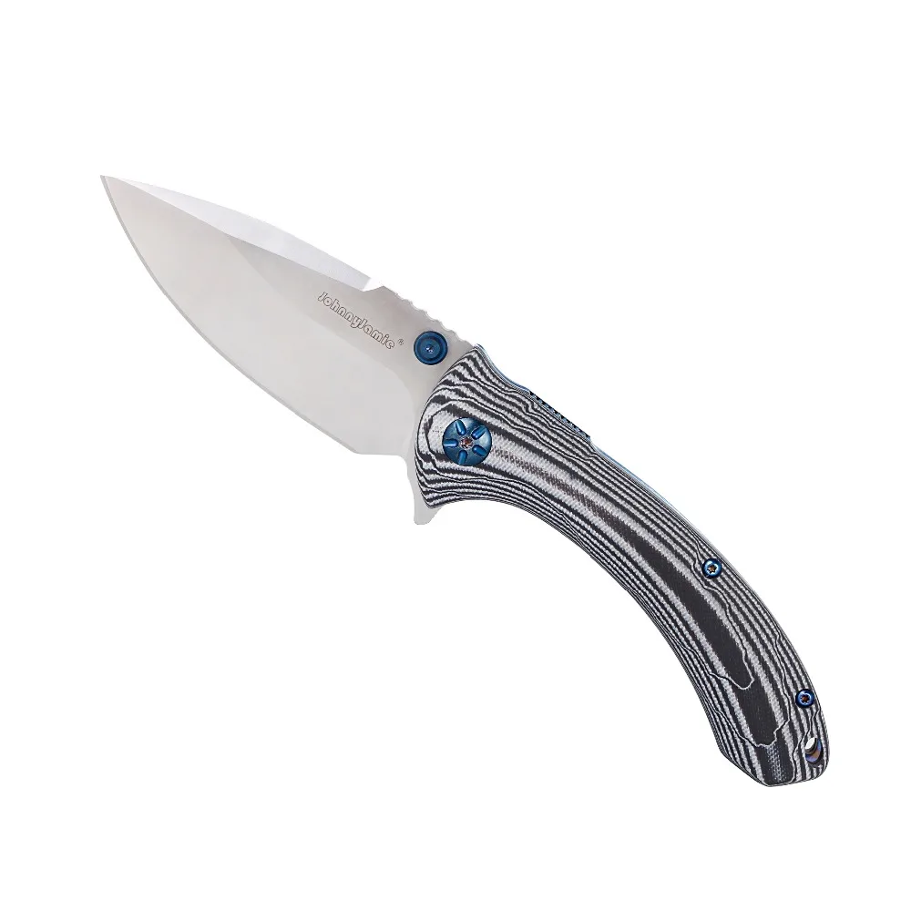 

Grady Fung Version JohnnyJamie Brand Dogbug C814GPBKW Knife Folding Ball Bearing G10 Handle D2 Steel CS Knifes Survival EDC Tool