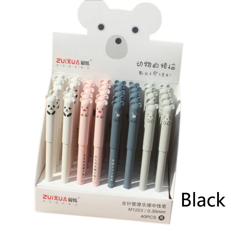 Милая свинка панда мышь медведь стираемая гелевая ручка роллербол ручка для школы офиса поставка Детский подарок канцелярские принадлежности 0,35 мм черный/синий Чернила
