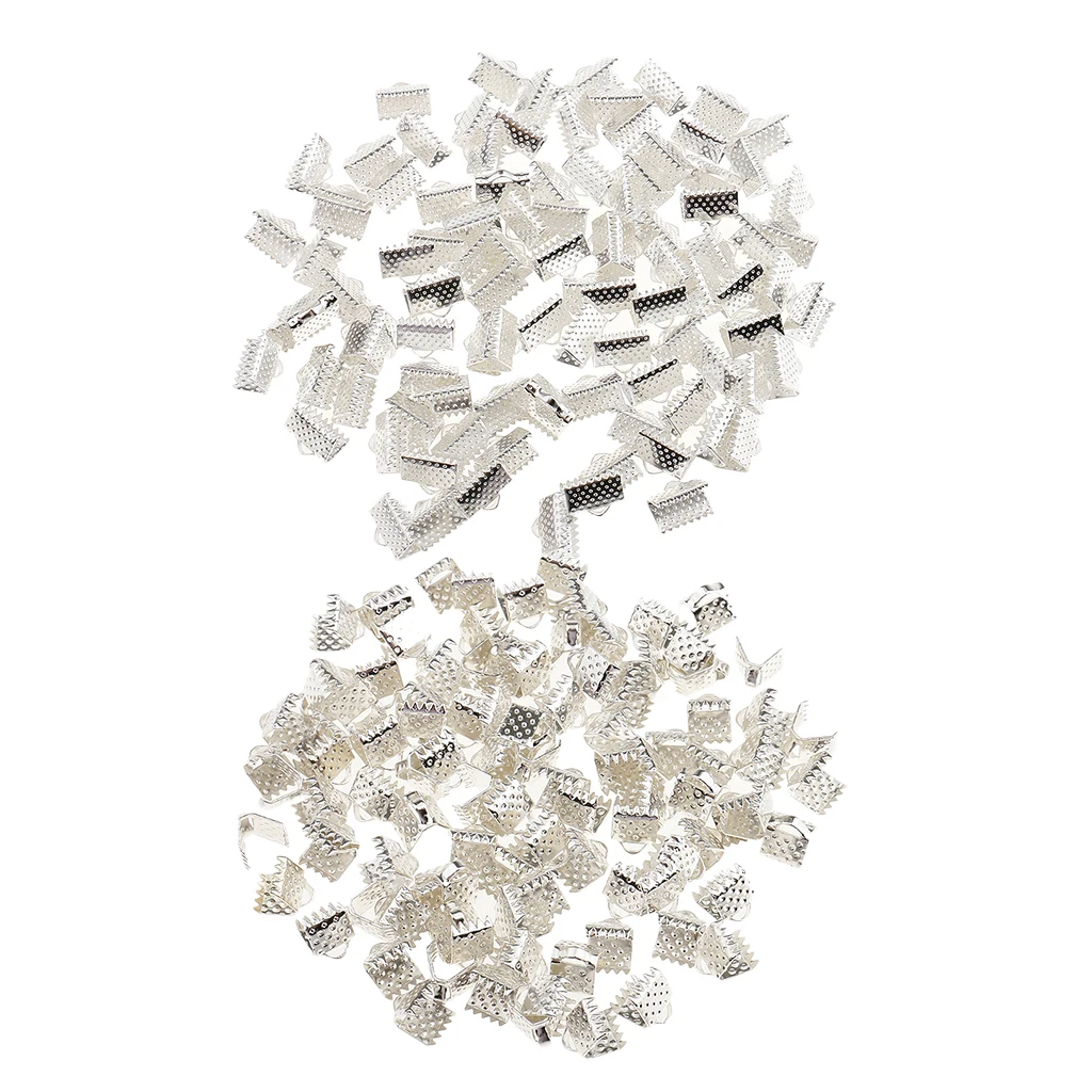 Necklace Ribbon Cord End Crimp Clamps 6mm 10mm Pack Of 200PCS DIY Jewellery