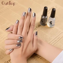 Горячие Best Дело Красота девушка зеркало Лаки для ногтей Покрытие серебряной пасты металла Цвет зеркало серебро Основа для ногтей для Дизайн ногтей