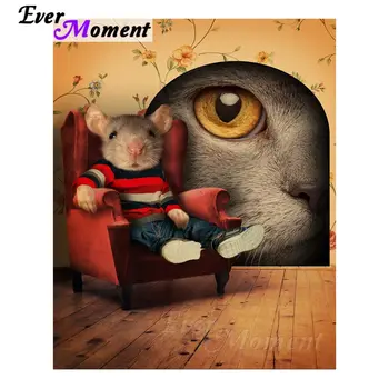 

Ever Moment Handmade Diamond Painting Mouse Funny 5D DIY Picture Mosaic Diamond Embroidery Rhinestone Cross Stitch Decor S2F068