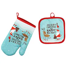 Рождественские украшения для дома, Рождественская выпечка, анти-горячие перчатки для печи, изоляционный коврик для микроволновой печи, Рождественские поставки, год, Noel