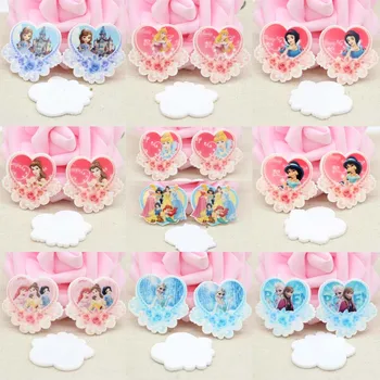 

50pcs/Lot Mixed Flower Shape Princess Planar Resins Flatback Cabochon Cartoon Character DIY Baby Girl Hairbow Handmade Materials