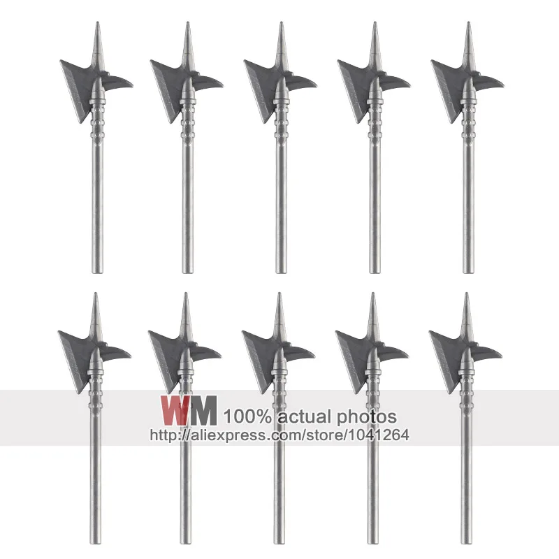 

10pcs/lot PGPJ0012 Lord of The Ring Gray Orcs Axe Medieval Weapon For Building Block Model MOC Troop Toys