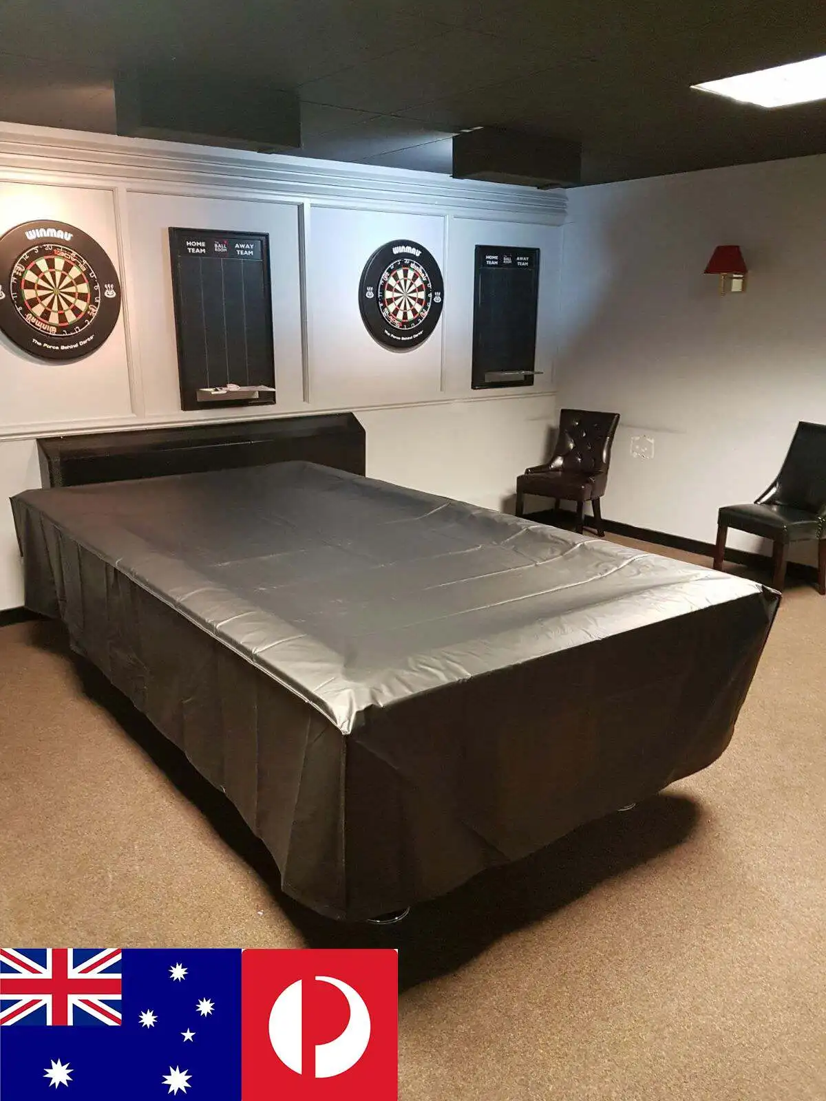 

6 Ft Billiard Pool Table Cover Dust-proof Protective Cover Cloth for Snooker 7' Pool Table Billiard Cover Snooker Accessory