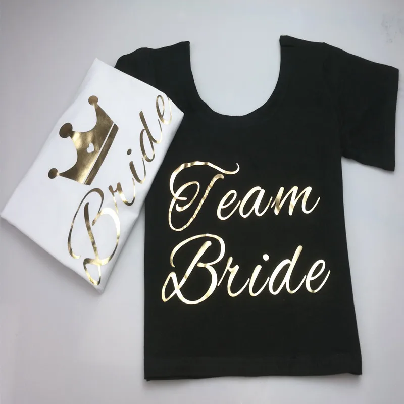 

C&Fung 2018 TEAM BRIDE Funny T-shirt Women Cotton T Shirt sexy cropped tops Bachelorette party team Shirt Top Tee Shirt Femme