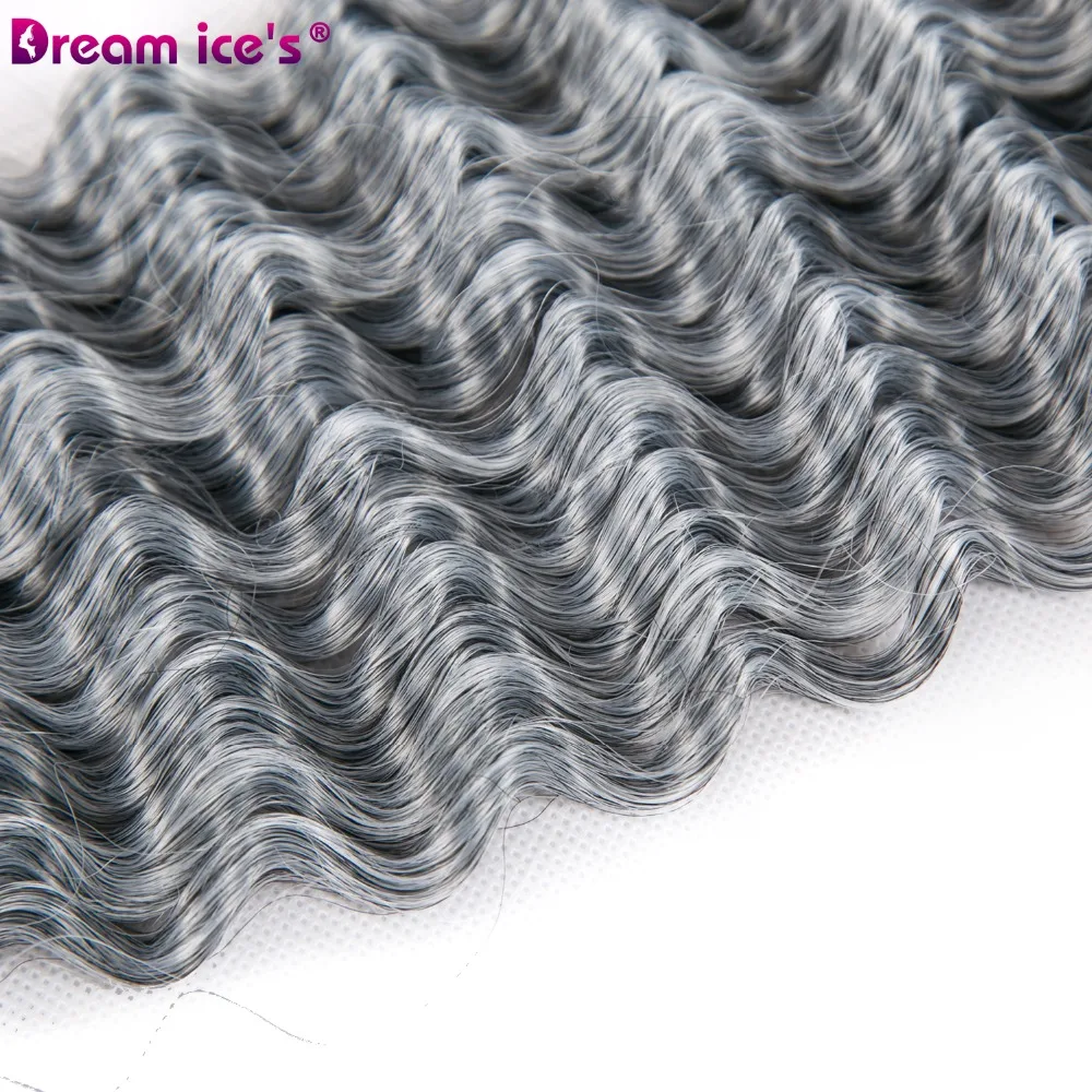 Dream ices synthetic Afro curly pre-looped crochet braids hair extension freetress twist silver grey 80g hair braiding
