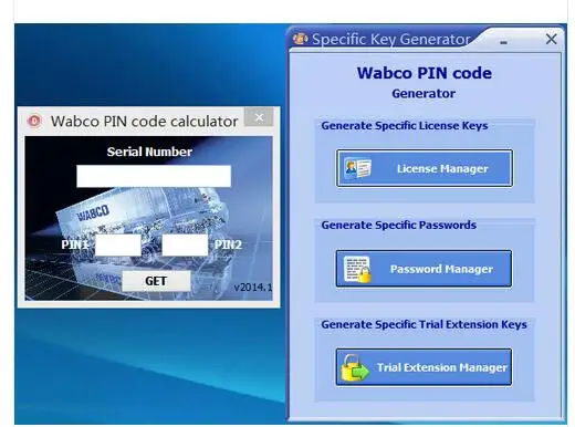 Диагностическое программное обеспечение Wabco + Калькулятор PIN/PIN2 активатор |