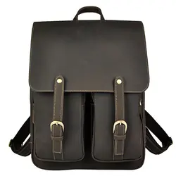 Высокое качество для мужчин рюкзак Crazy Horse коровьей школы сумка ранец сумка для ноутбука Ретро мужской пояса из натуральной кожи Новый