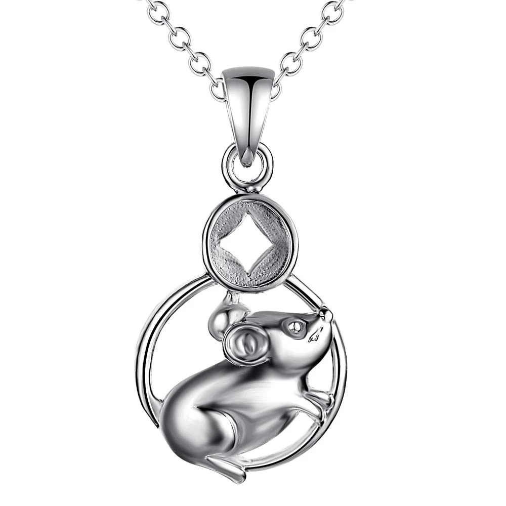 

Wholesale silver plated charm jewelrys Necklace,free shipping 925 stamped fashion jewelry pendant mouse AN039/arjajiqa