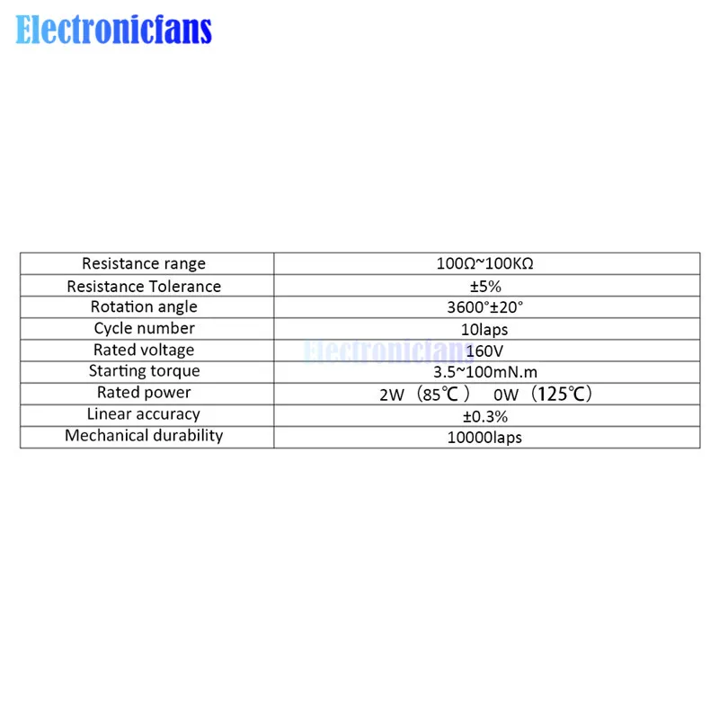 2 шт. WXD3-13-2W 100R 470R 1K 4,7 K 10K 22K 47K 100KΩ Ом WXD3-13 2 Вт проволочный потенциометр 10 превращает линейный роторный потенциометр