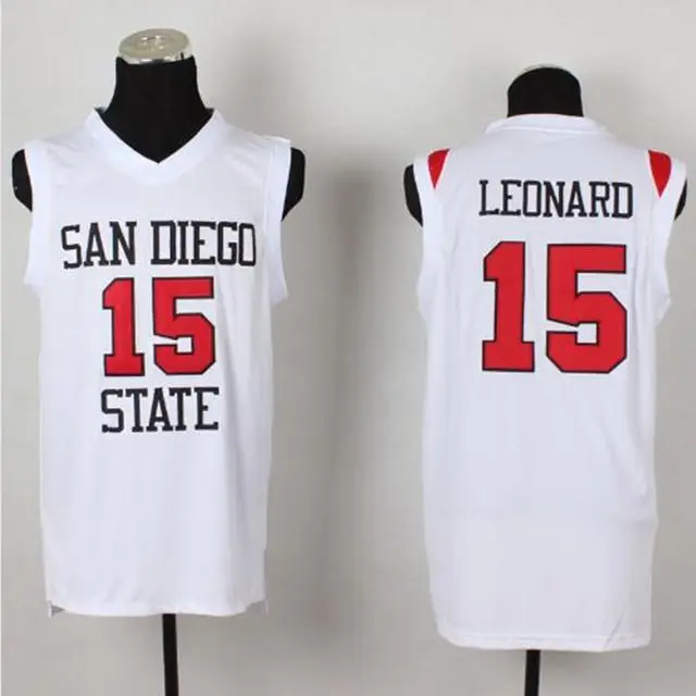 15 Kawhi Leonard San Diego State Retro Throwback Basketball Jersey Embroidery Stitched US Size