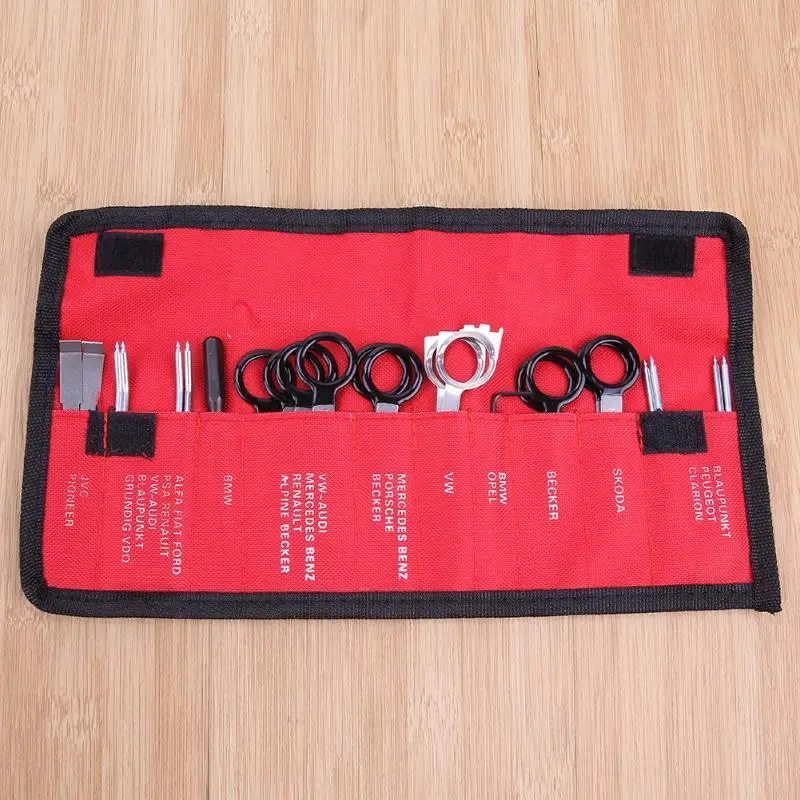 20Pcs Car Automobiles Stereo Headunit Radio Door Panel Removal Pry Tools Unlocking Keys+Hex Spanner Car Trim Tool Kit E5M1