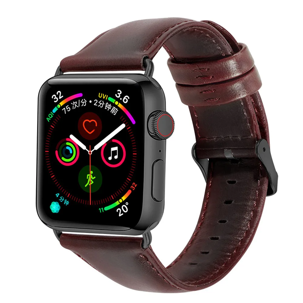 Ремешок из натуральной кожи для Apple watch band 42 мм 38 мм iwatch series 4 3 2 1 44 мм 40 мм ремешок для часов браслет ремень аксессуары