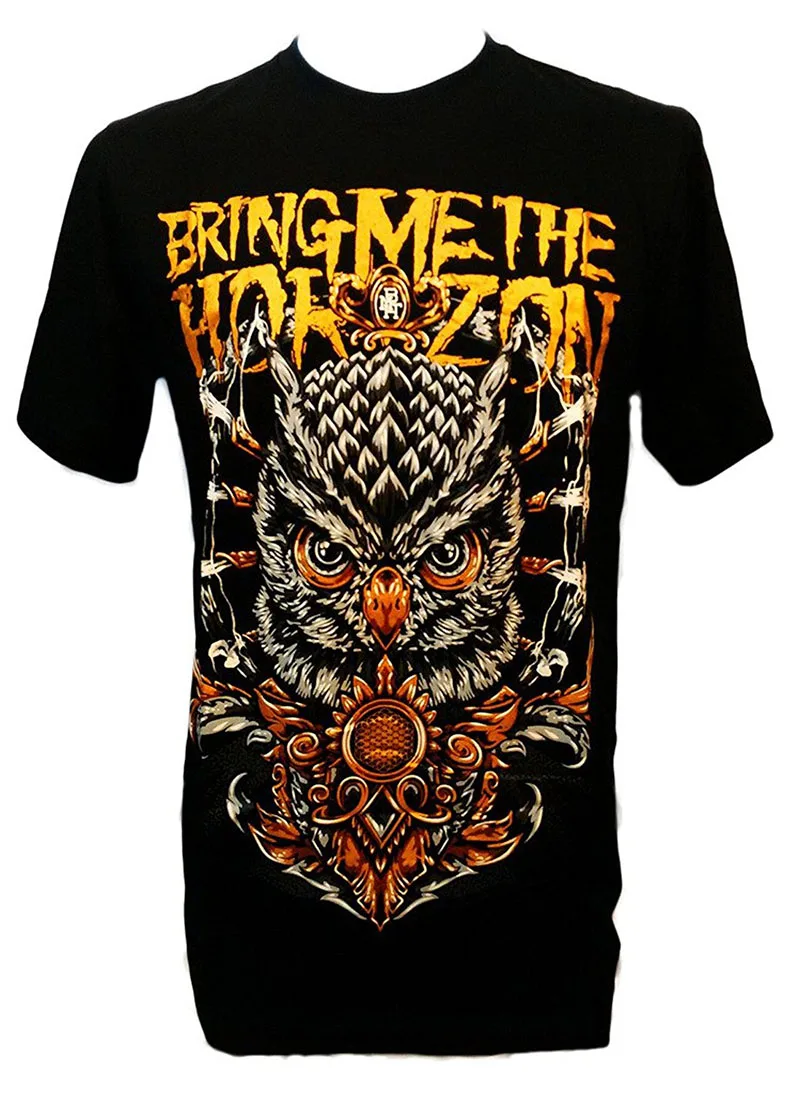 Что Футболка короткий рукав Для мужчин подарок Bring Me the Horizon Сова череп британской