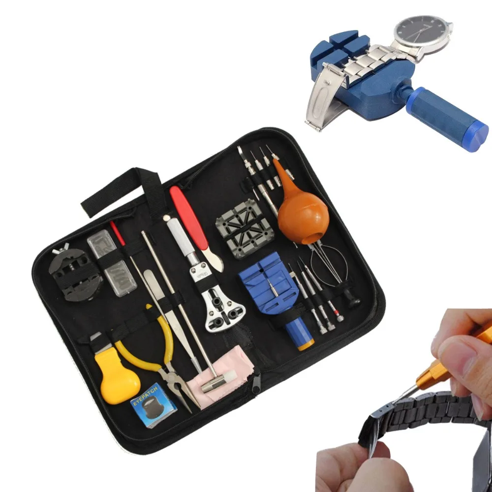 Набор инструментов для ремонта часов 23 шт. Держатель ремешка для часов устройство для удаления звеньев молоток пружинный стержень Шпильки Набор инструментов для удаления