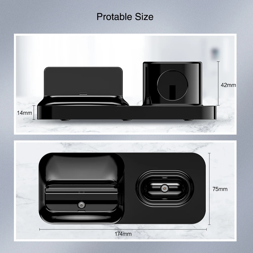  RAXFLY 3 in 1 Phone Charger Holder For iPhone X XS Max XR 8 7 Wireless Magnetic Charging Dock Stati
