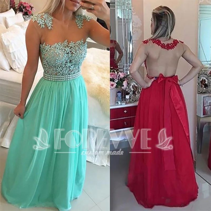 

Fashion Appliques Beaded Long Prom Dress 2019 Sheer Pearls Sashes Formal Evening Party Dresses Vestido Do Festa Kaftan Abiye