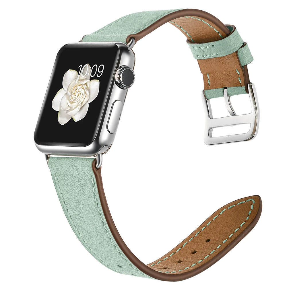 Элегантный розовый мятный зеленый один тур ремешок для Apple Watch Band из натуральной