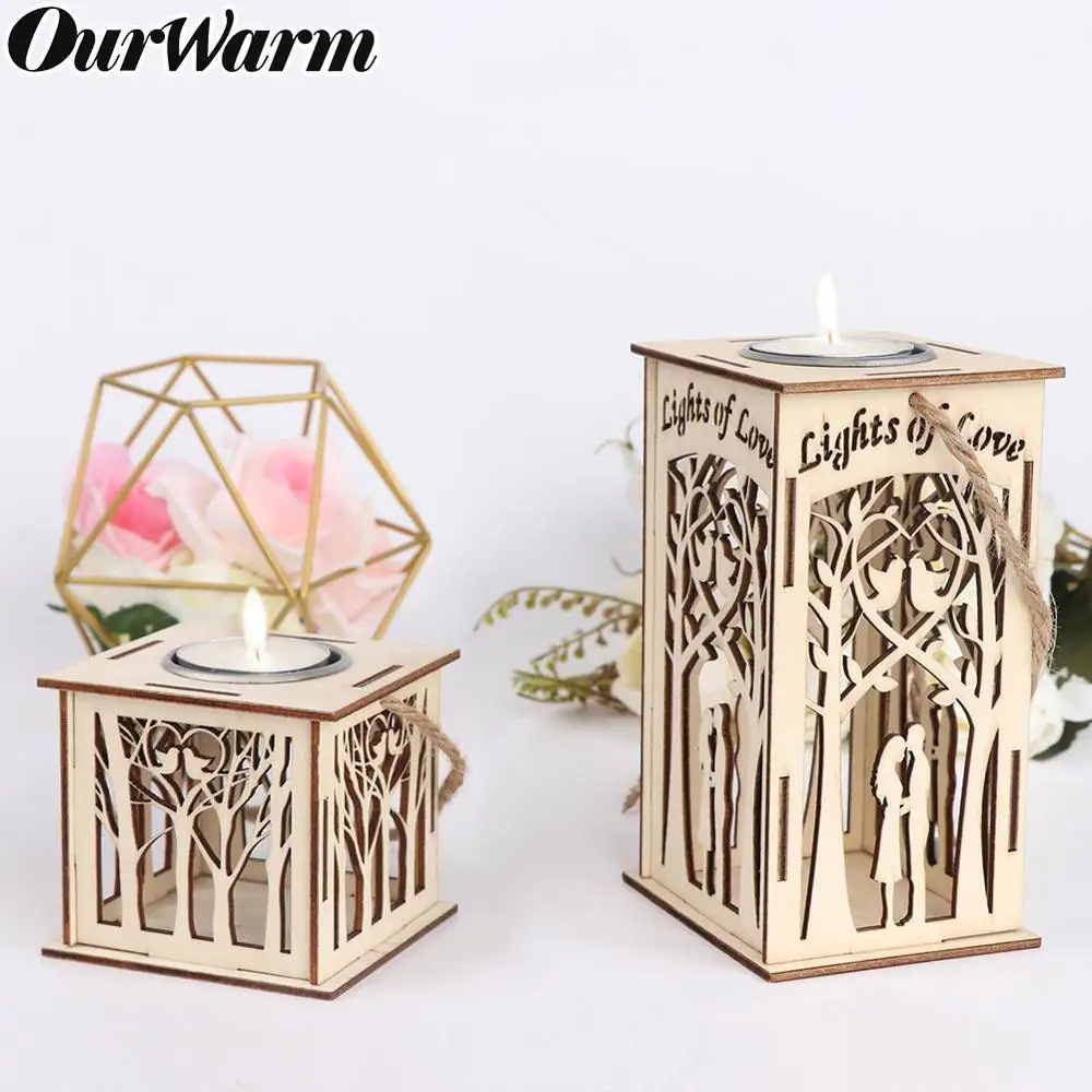 OurWarm Деревянные Подсвечники DIY держатель для чайной свечи Свадебная вечеринка