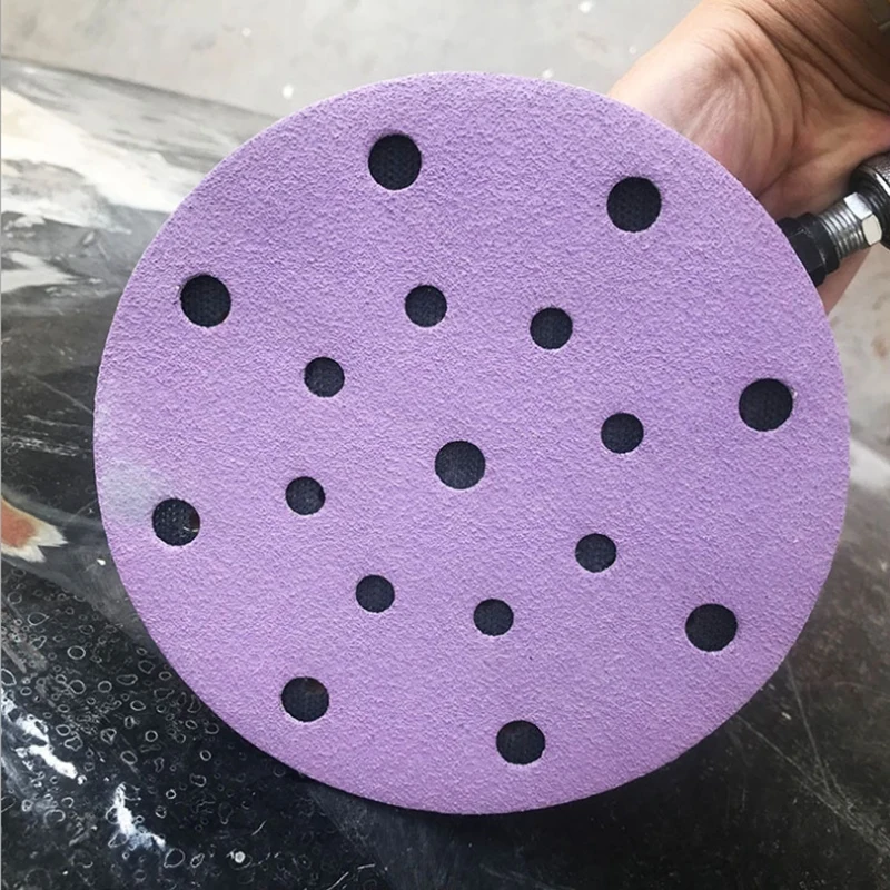 POLIWELL 10 шт. 6 дюймов 17 отверстий зернистость 60-600 фиолетовый Сухой шлифовальный бумажные диски для крючка и петли фестол шлифовальный коврик шлифовальный инструмент Аксессуары