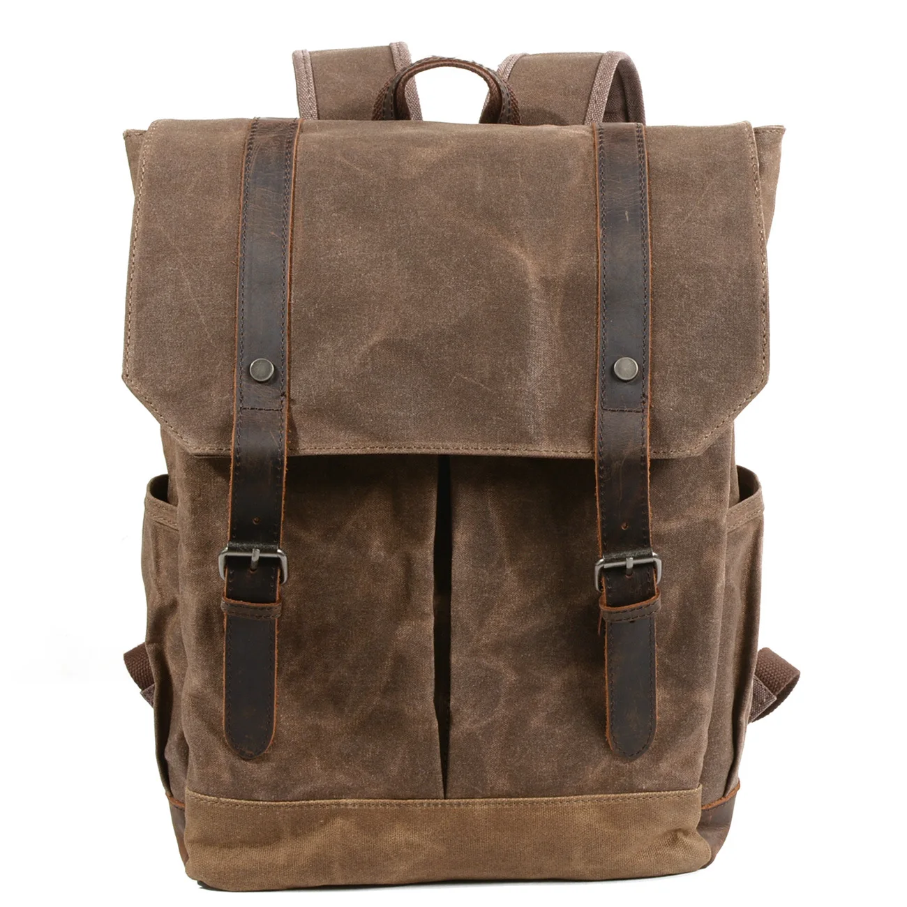 

Man's Waxed Canvas Harajuku Backpack waterproof Travel Schoolbag Male Women Large Capacity Rucksack Shoulder Bag Mochila Escolar