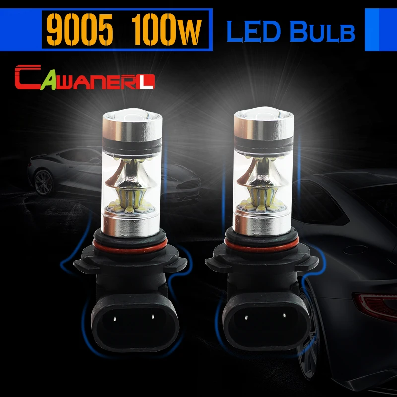 Cawanerl 2x9005 HB3 H10 100 Вт Автомобильная светодиодный ная лампа 2200LM белая 6000K светильник