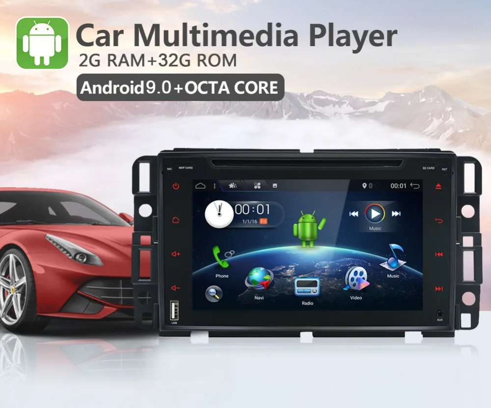 Flash Deal 1024*600 Octa Core Android 9 Car DVD Player For GMC Yukon Savana Sierra Tahoe Acadia Denali Chevrolet Chevy Radio GPS Stereo SWC 2