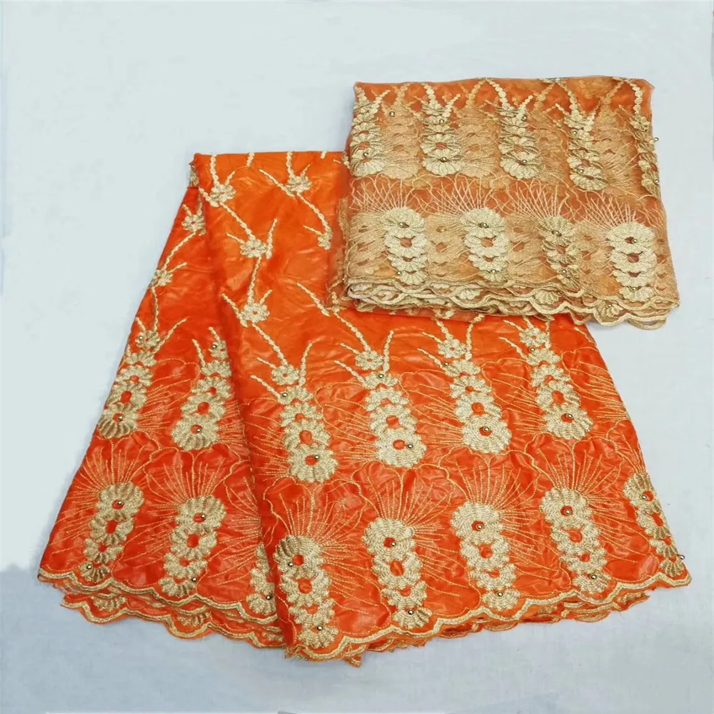 

2018 New Red African Brocade Lace Fabric african bazin riche fabric high quality bazin riche getzner for wedding dress GF236-2