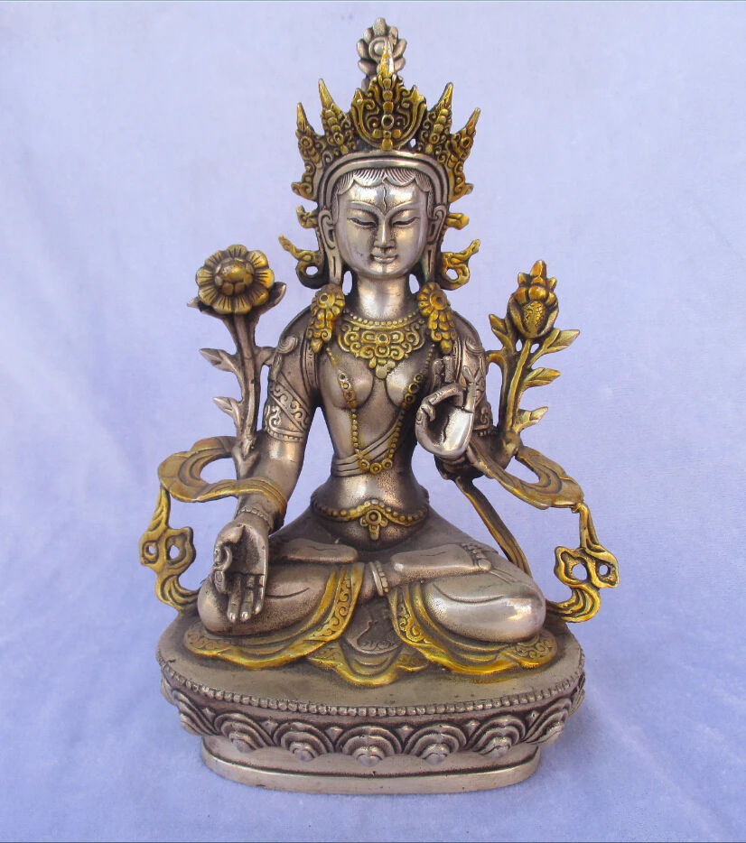 

Tibetan silver gilt Buddha statue/High 8inch, only 1 piece