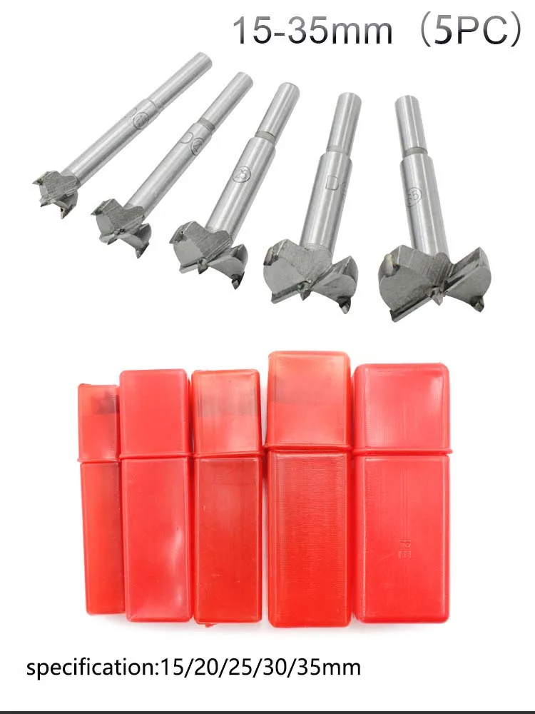 15-35mm(5pcs) 16 шт. 15 мм-60 мм Деревообработка буровой расширитель пила шнек сверло лезвие резака для дерева шестигранные wrenchwood Core Ручной Фрезерный резак шарнирные инструменты - Цвет: 15-35mm(5pcs)
