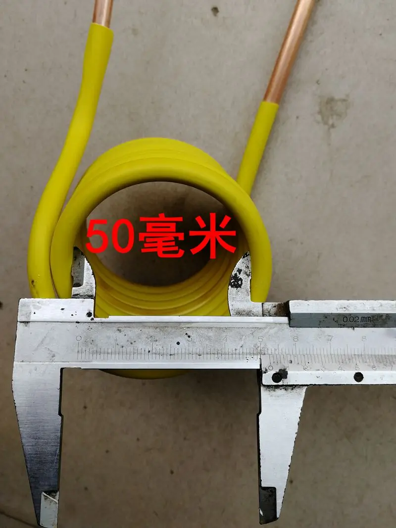 

Induction Heating Coil Copper Tube Water Cooled High Frequency Furnace Medium Frequency 6mm Quenching Tapped Heating Head DIY
