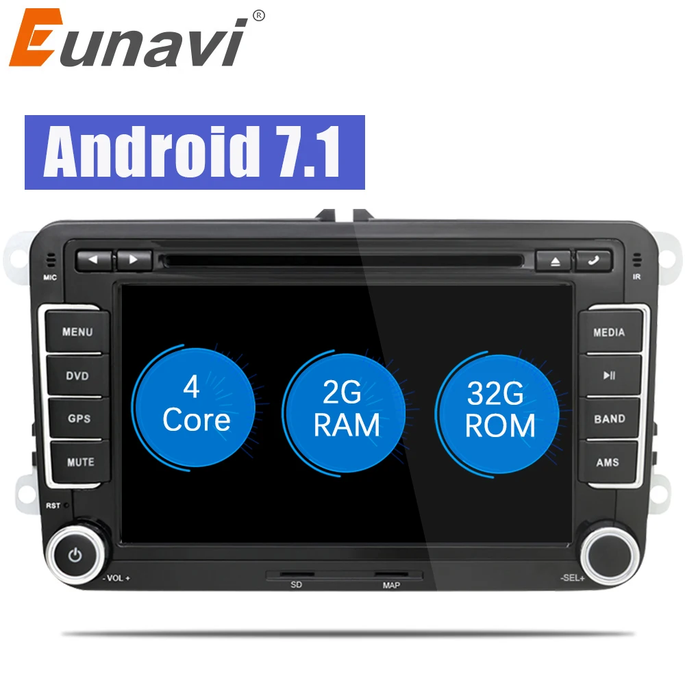 Eunavi 7 2Din Android 7 1 8 1 car font b gps b font radio stereo