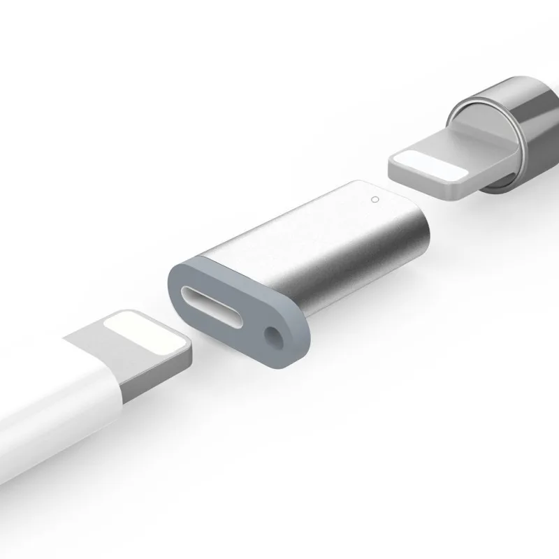Портативное серебряное зарядное устройство адаптер для Apple Зарядка для стилуса адаптер Женский к женскому адаптеру