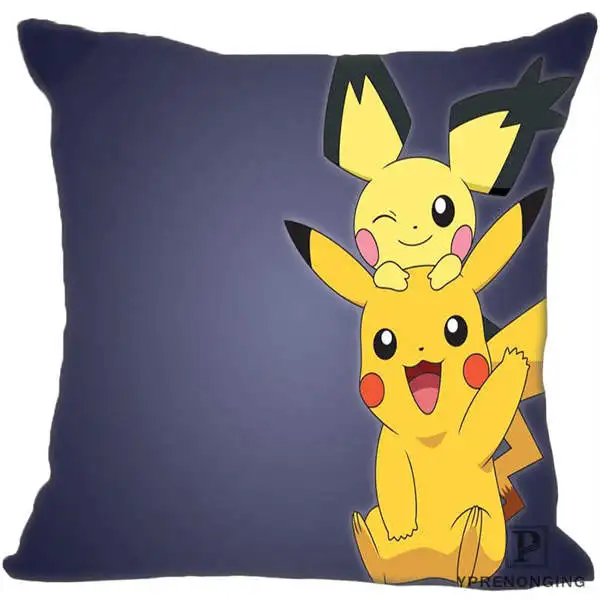 Заказная декоративная наволочка Pokemon Pikachu квадратная Наволочка на молнии 35X35,40x40,45x45 см(с одной стороны) 180527-21-13 - Цвет: Square Pillowcases