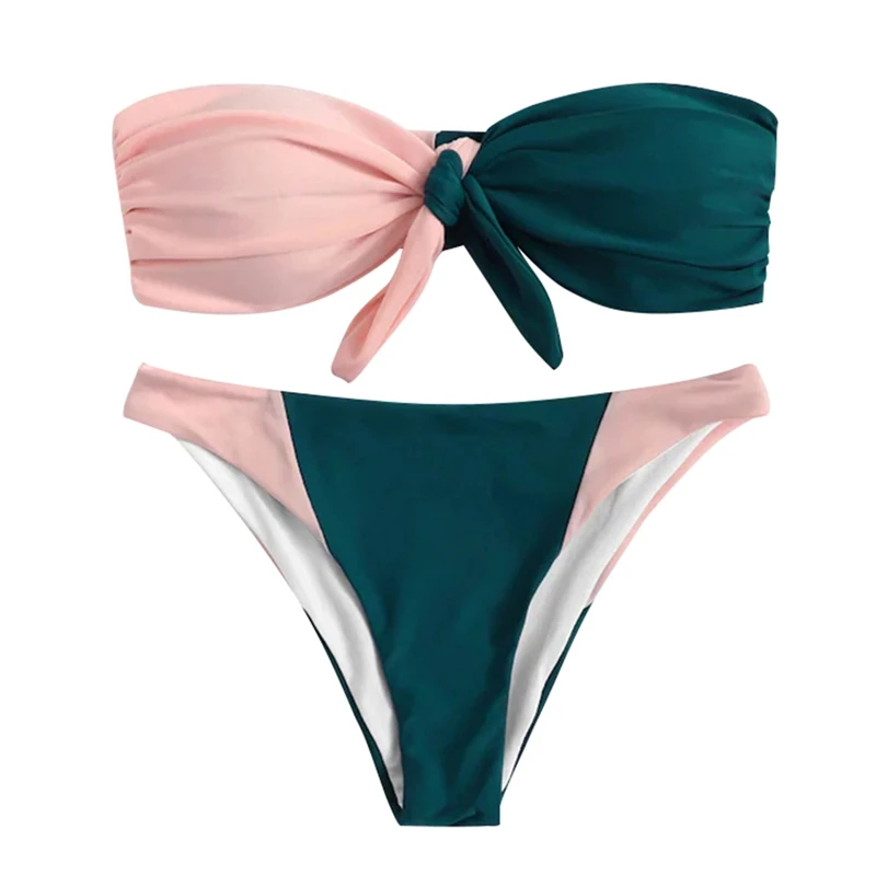 

bikini 2019 women's swimsuits push up Swimwear Female Beachwear Bikini Bathing Suit Patchwork Polyester