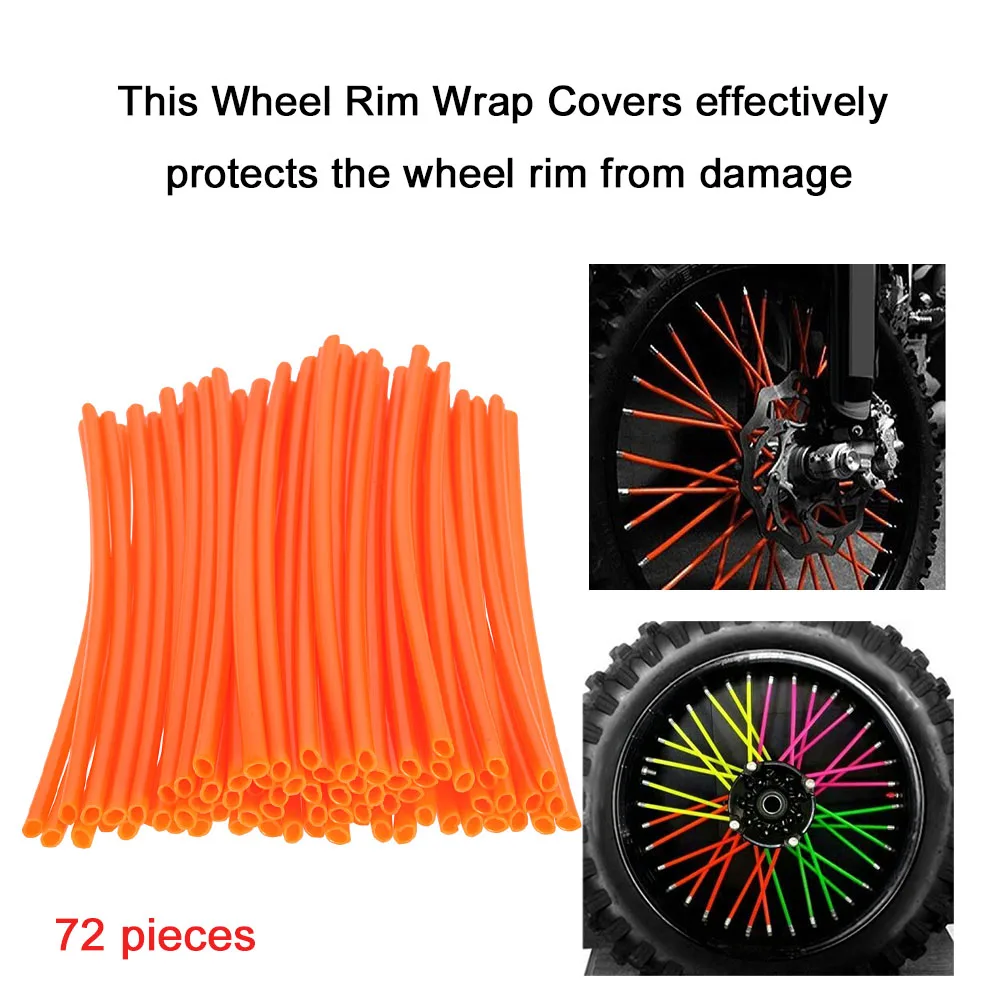 Motorcycle Wheel Rim Spoke Skins Covers Wrap Decor Protector Motocross