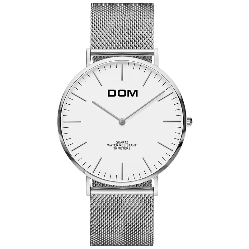 Мужские часы DOM Стальные кварцевые наручные часы Горячая Марка Модные водонепроницаемые часы для плавания мужские часы Бизнес Reloj Masculino M-36GK-1M - Цвет: M 36D 7M
