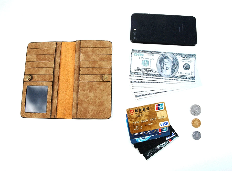 Retro Wallet Case For Samsung S8 Huawei P10 PU Leather Phone Pouch (5)