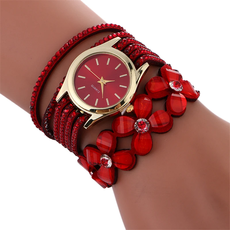 

Fashion Women Watches Quartz Wristwatches Flower Creative Women Weave Bracelet Watch Ladies 100pcs/lot