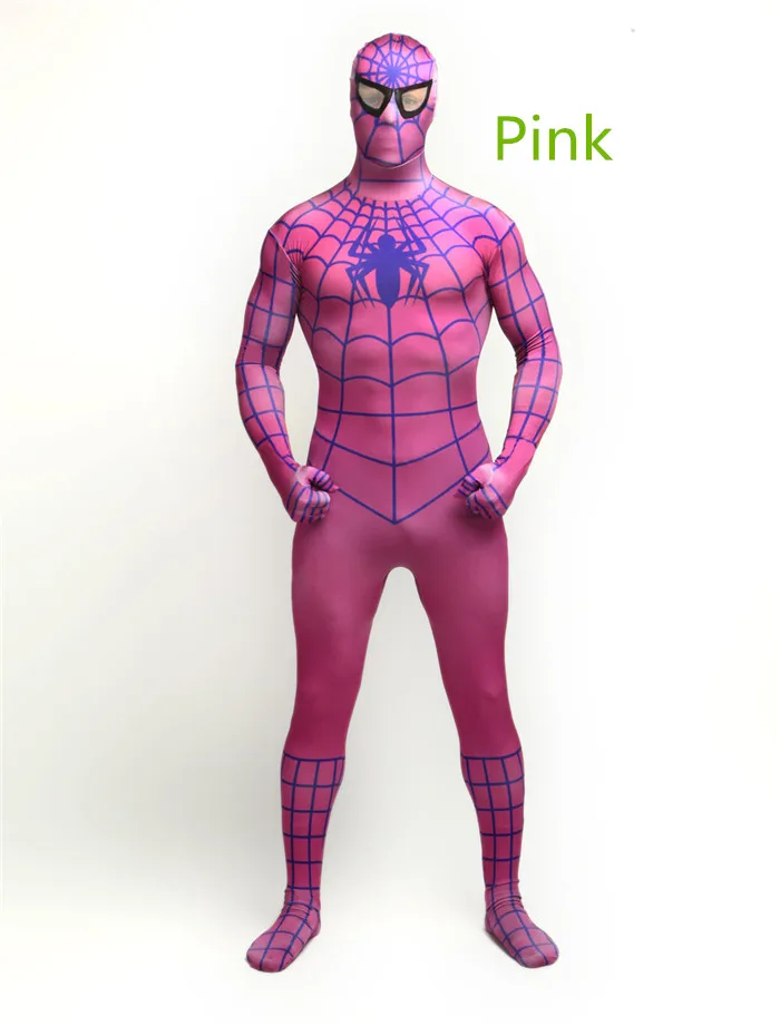 Хэллоуин костюм Человек-паук из лайкры костюмы, костюмы zentai - Цвет: Pink