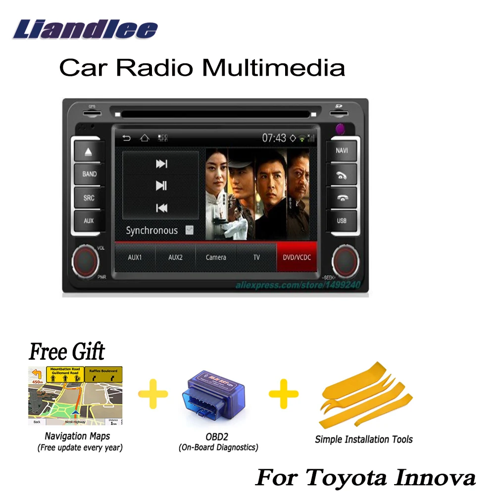 Sale Liandlee For Toyota Innova 2004~2011 2 din Car Android GPS Navi Navigation Maps Radio CD DVD Player Stereo OBD2 TV Audio Video 1