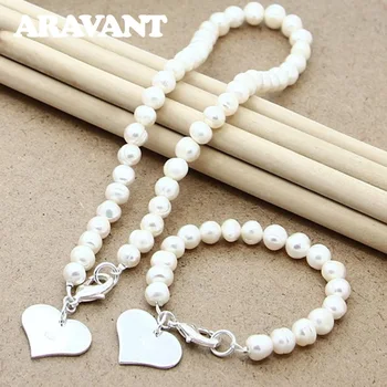 

New Arrival Pearl Jewelry Set Imitation Pearls Necklace Bracelet For Girls Jewelry Set