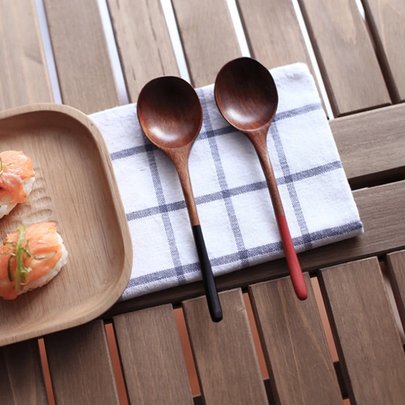 

COCODE 1pc Natural Japanese Style Kitchen Cooking Wooden Wood Soup Spoon Healthy Wood Spoon Rice Spoon Children Tableware V4658