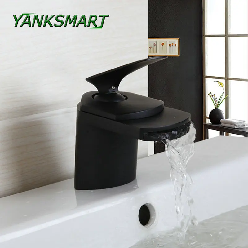 YANKSMART смеситель для ванной комнаты черный ORB Deck Mount широко распространенный кран
