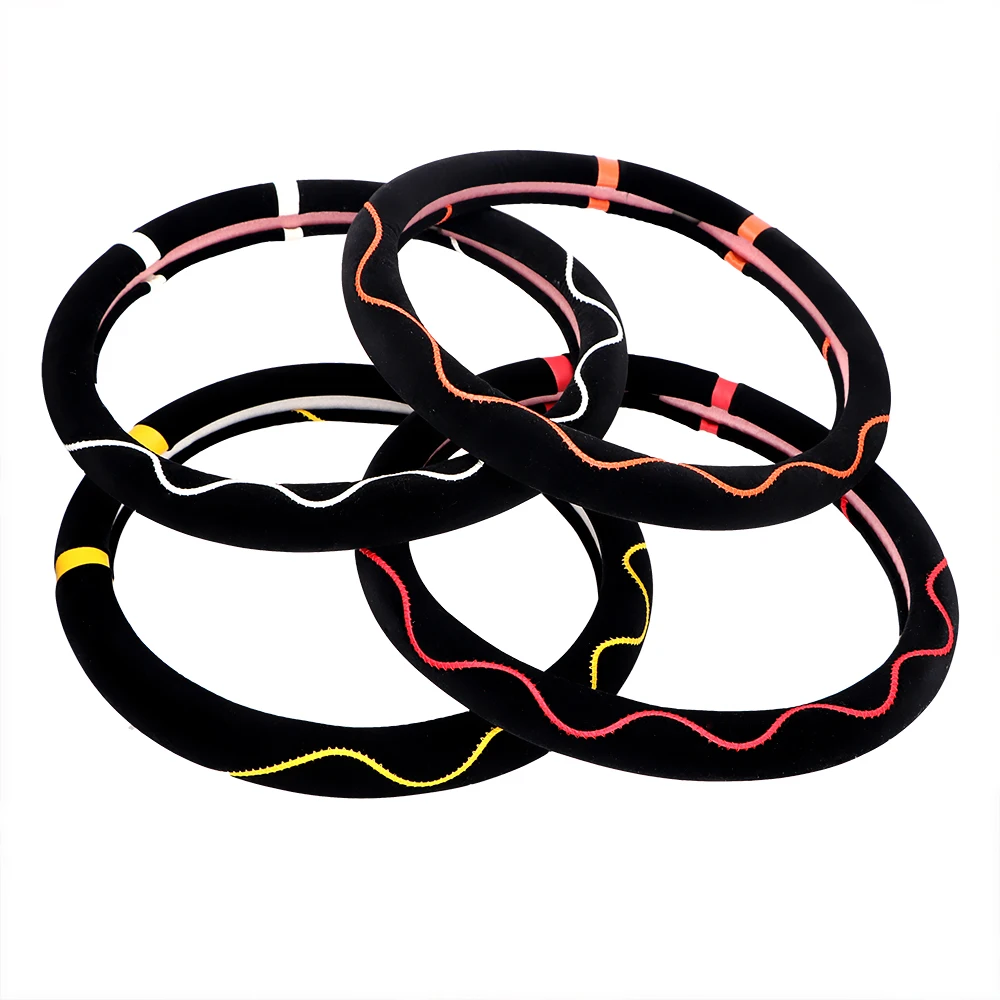 

Car-covers Durable Anti-Slip Automobiles Steering Wheel Cover Plush 4 Colors DIY Car Interior Accessories Protective Covers